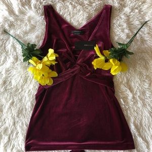 BCBG MaxAzria Front Knot Tank with Poly